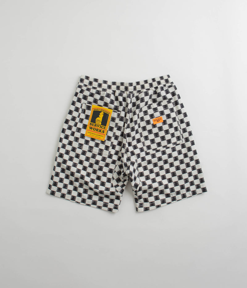 Service Works Classic Chef Shorts in Black and White Checker