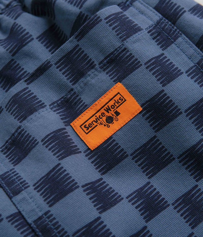 Service Works Classic Chef Shorts in Blue Checker