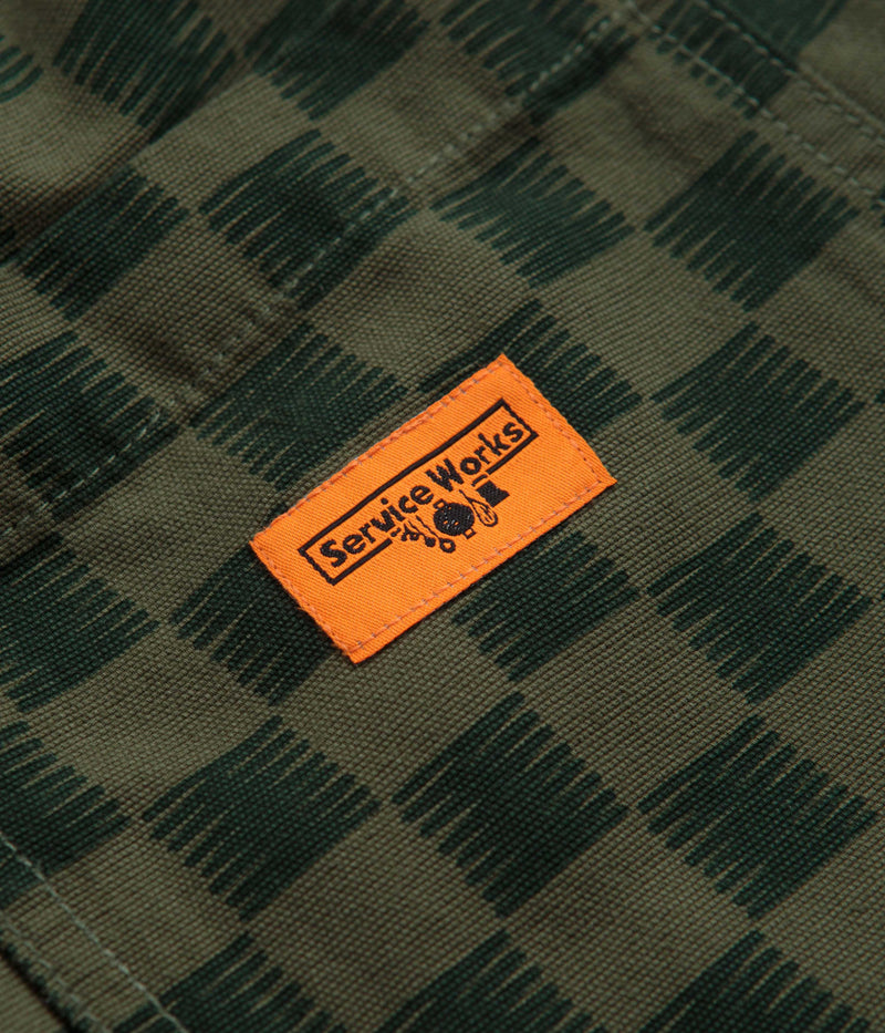Service Works Classic Chef Shorts in Green Checker