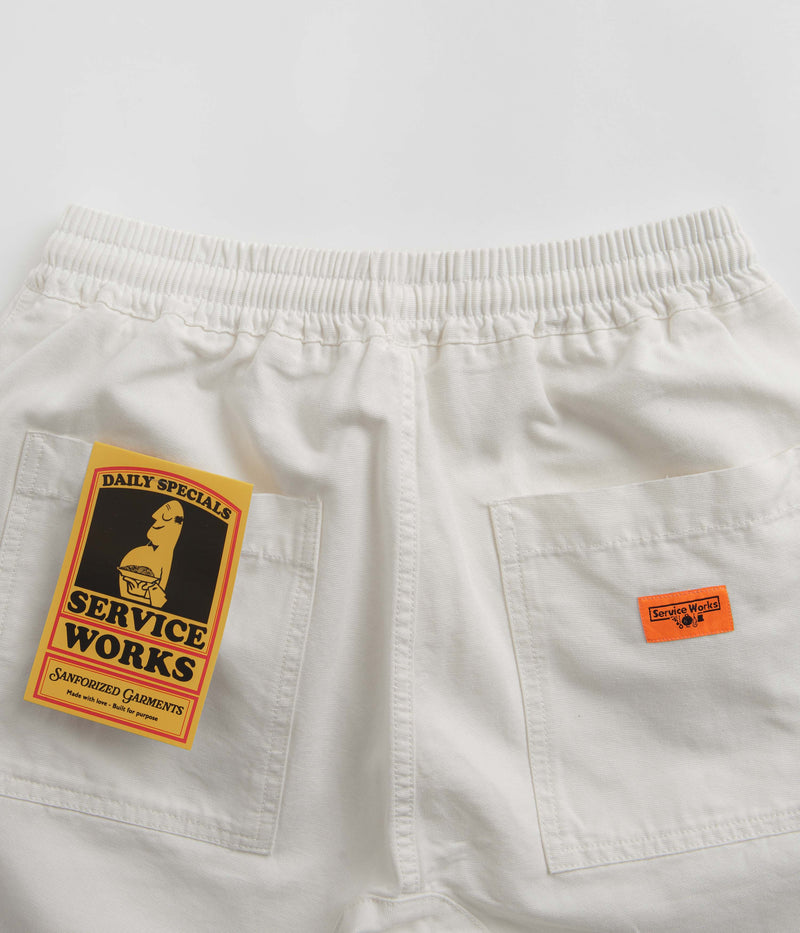 Service Works Classic Chef Shorts in Off-White