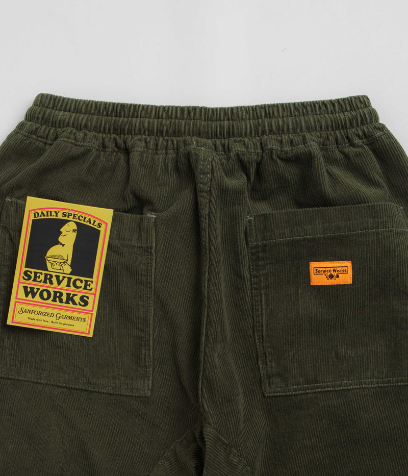 Service Works Classic Corduroy Chef Pants in Olive