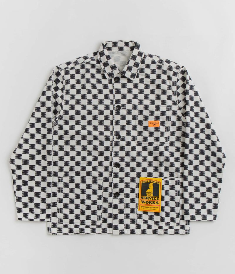 Service Works Coverall Jacket in Black and White Checker