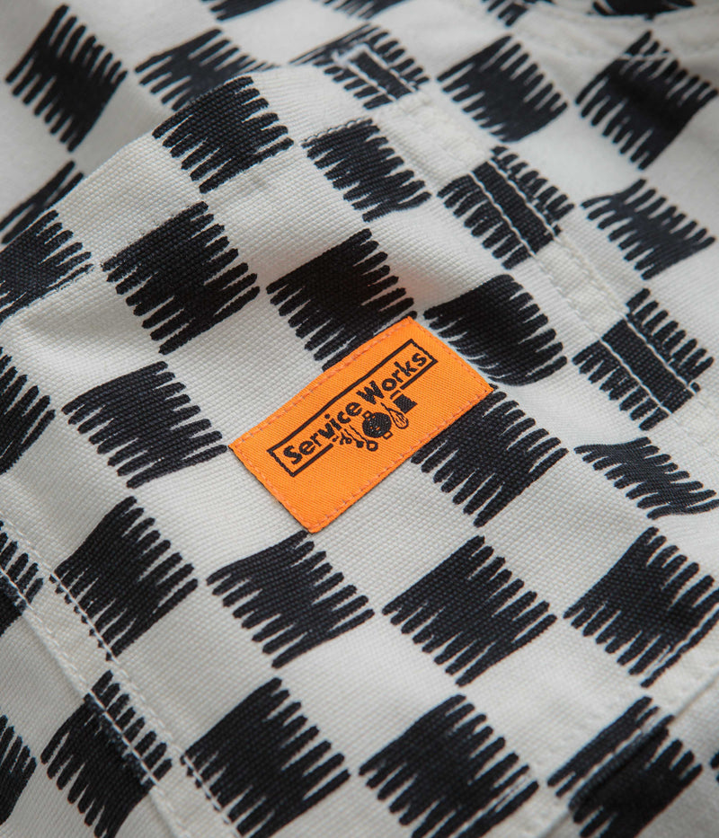 Service Works Coverall Jacket in Black and White Checker