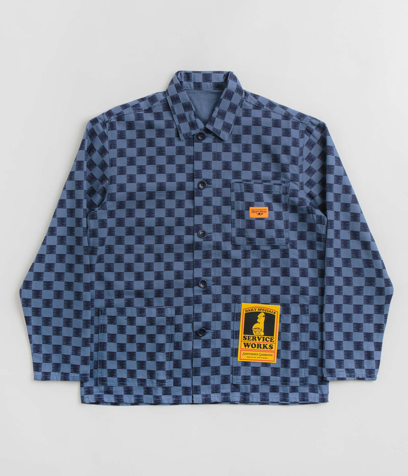 Service Works Coverall Jacket in Blue Checker