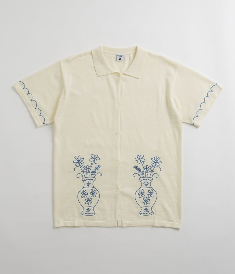 Service Works Knitted Vase Short Sleeve Shirt in Off White