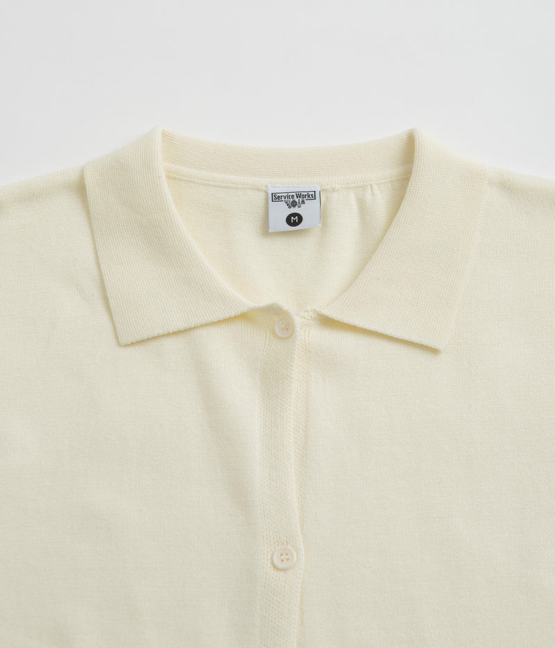 Service Works Knitted Vase Short Sleeve Shirt in Off White