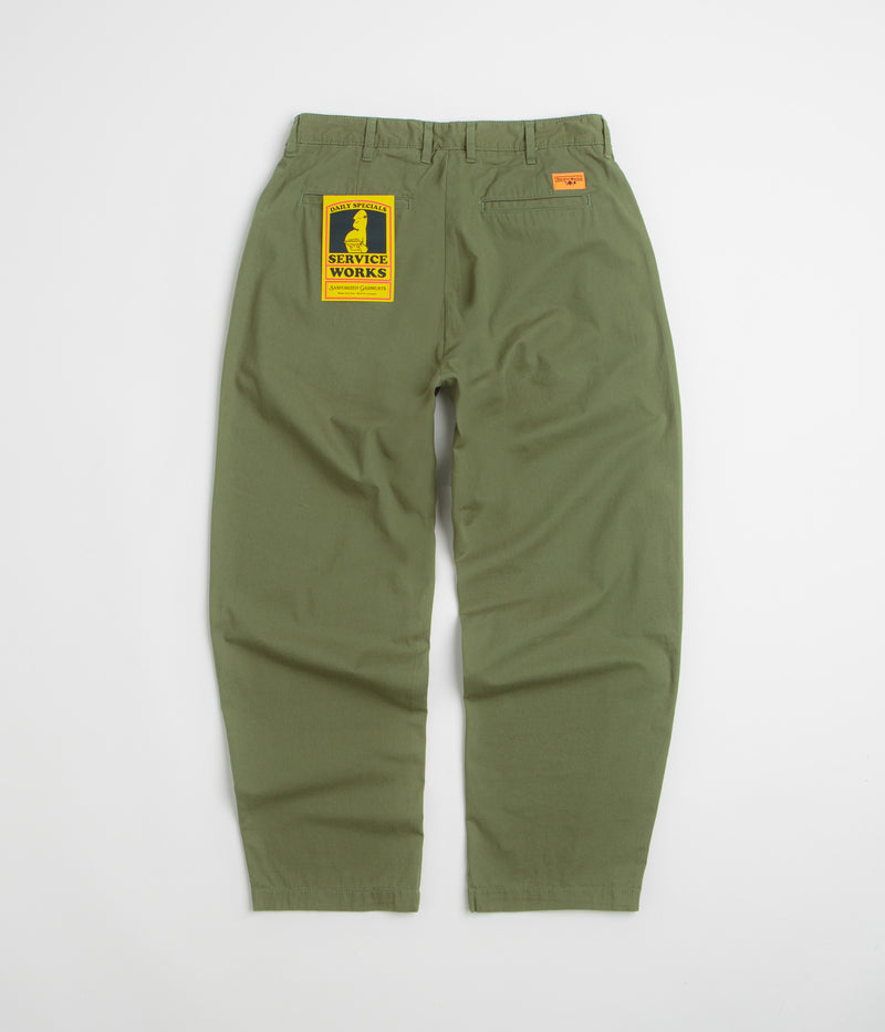 Service Works Twill Part Timer Pants in Olive