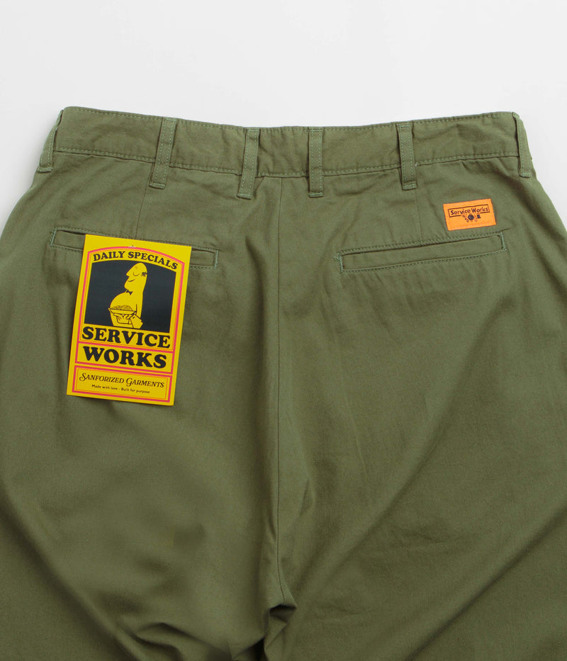 Service Works Twill Part Timer Pants in Olive