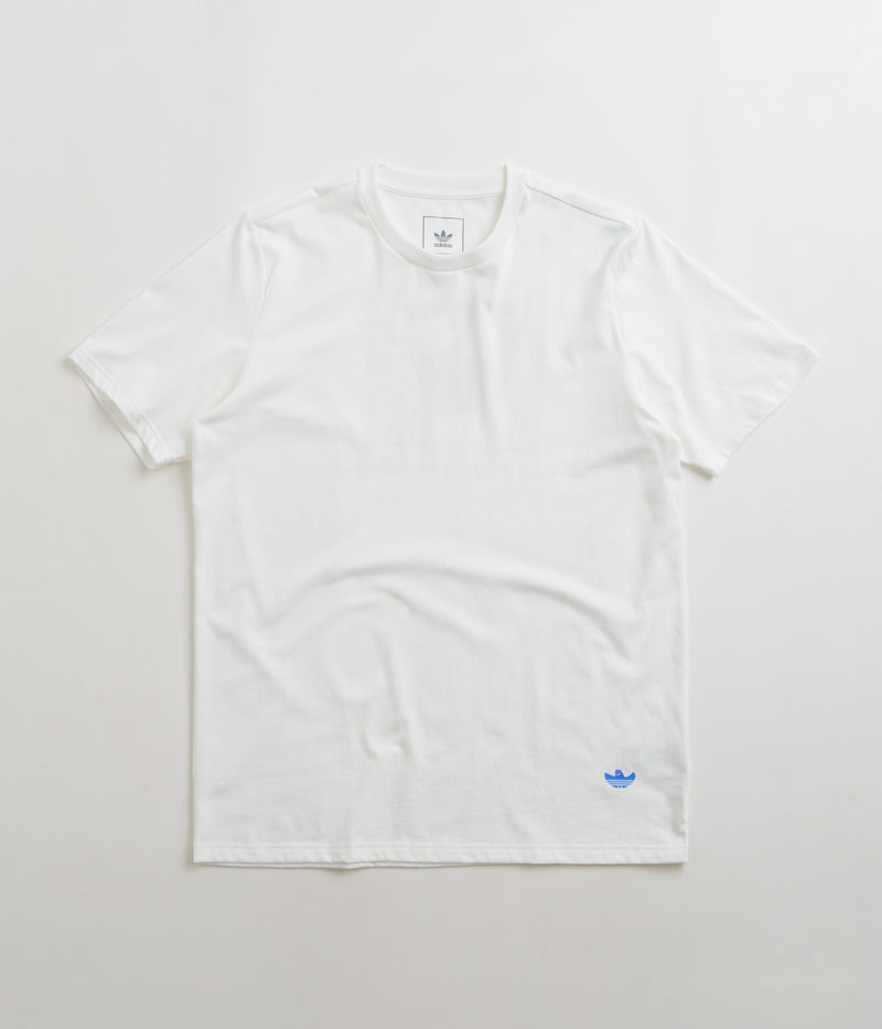 Adidas Shmoofoil Art T-Shirt in White and Bluebird / Royal Blue