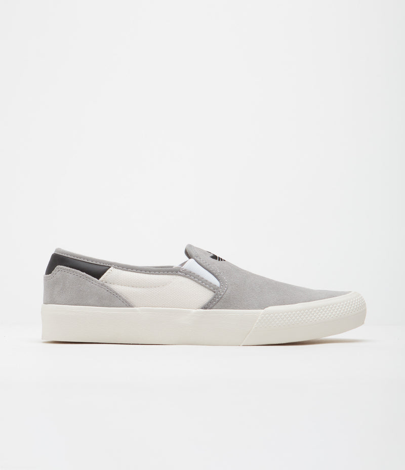 Adidas Shmoofoil Slip Shoes in Solid Grey and Cloud White / Core Black