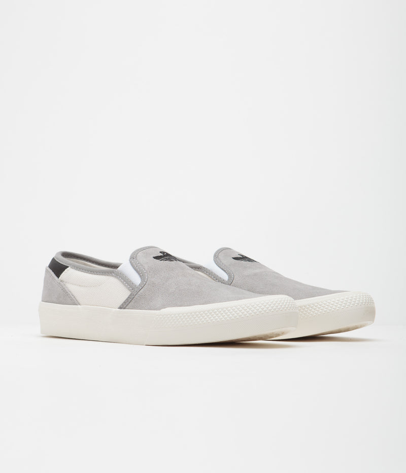 Adidas Shmoofoil Slip Shoes in Solid Grey and Cloud White / Core Black