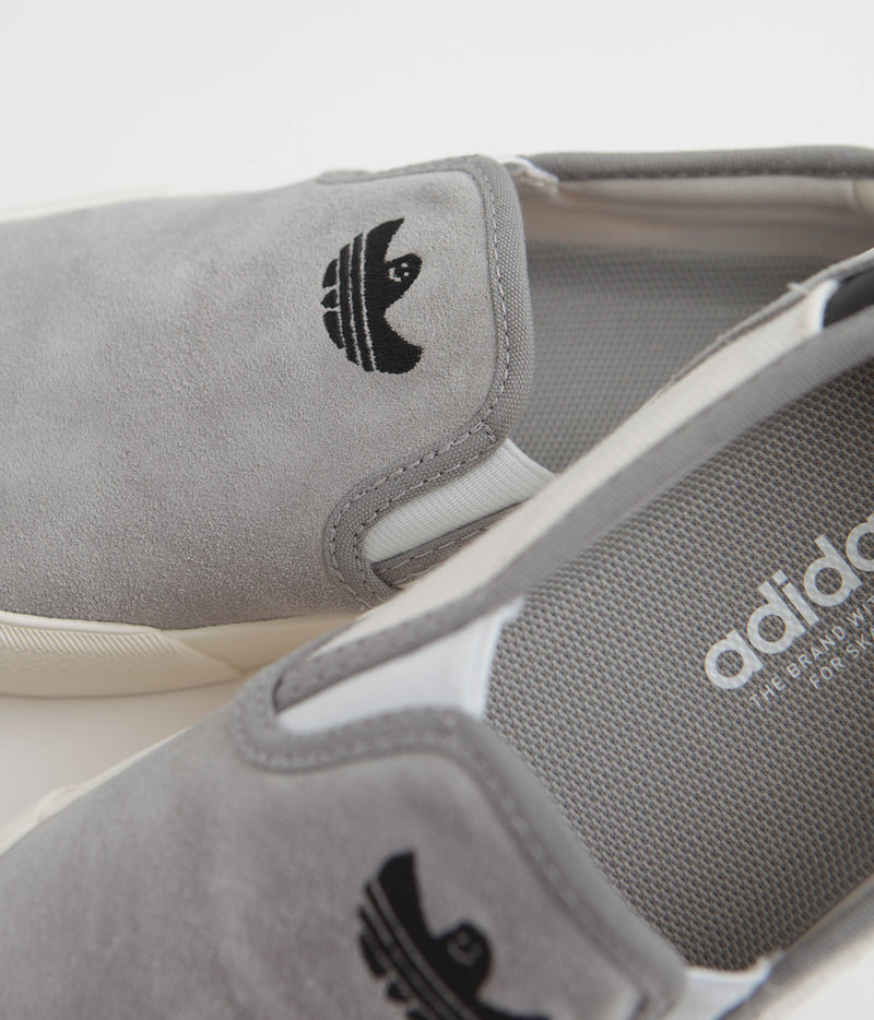 Adidas Shmoofoil Slip Shoes in Solid Grey and Cloud White / Core Black