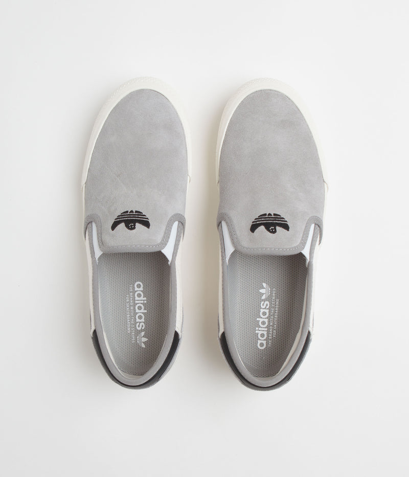 Adidas Shmoofoil Slip Shoes in Solid Grey and Cloud White / Core Black