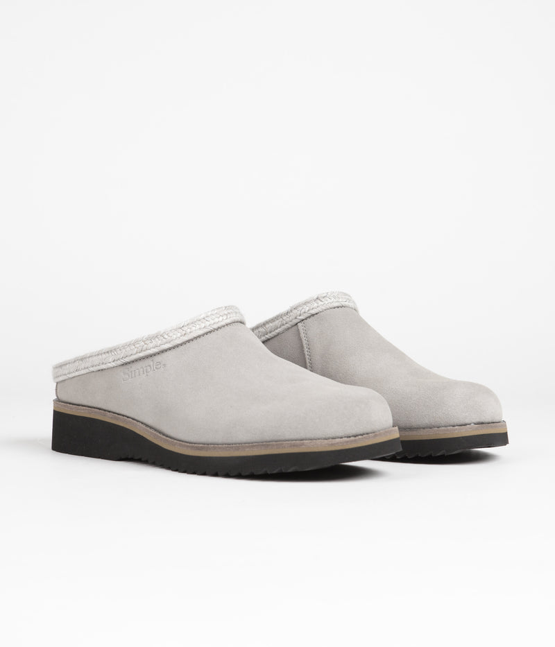 Simple Original Suede Clogs in Stone