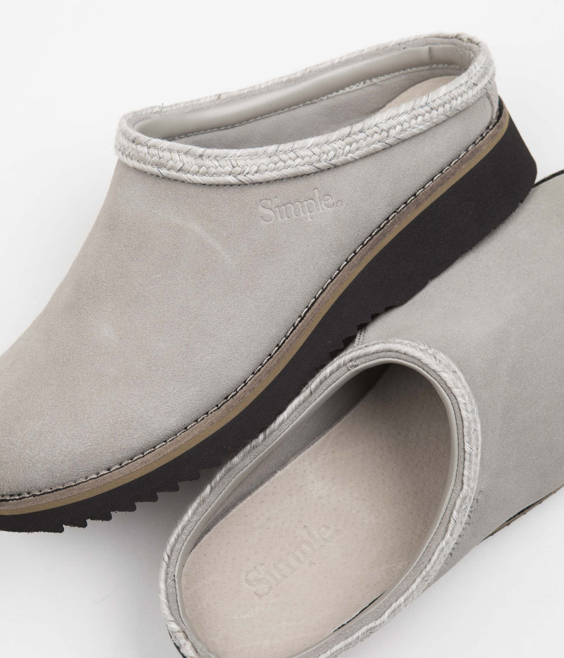 Simple Original Suede Clogs in Stone