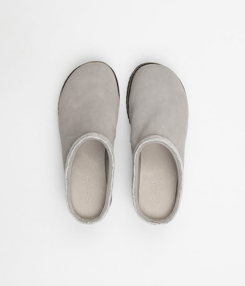 Simple Original Suede Clogs in Stone