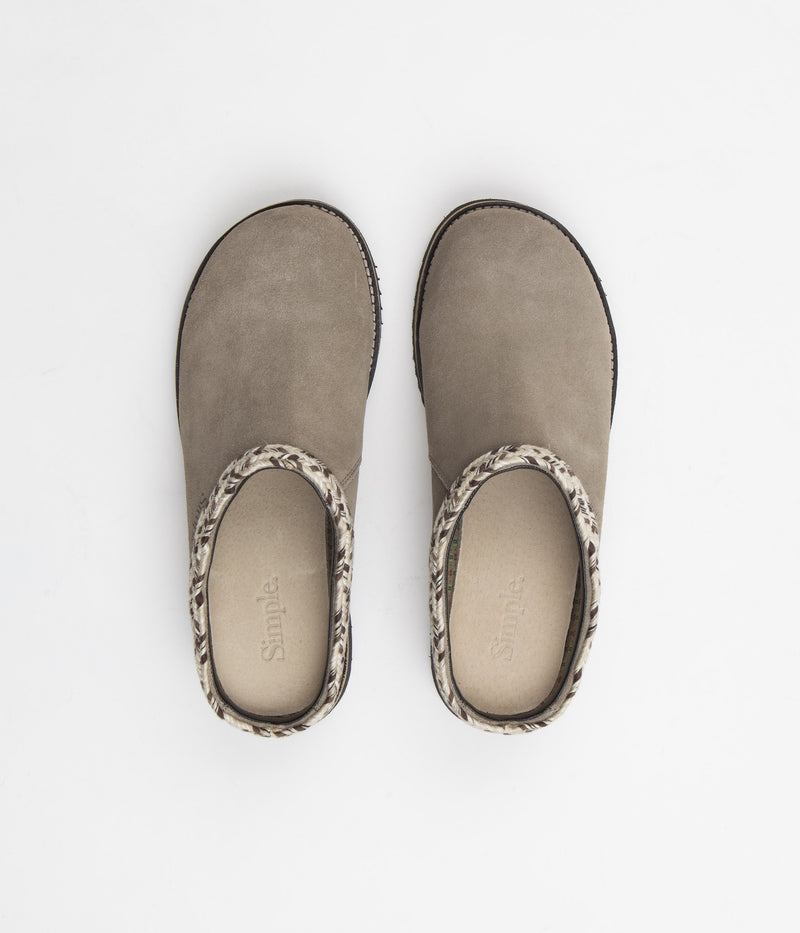 Simple Original Suede Clogs in Taupe