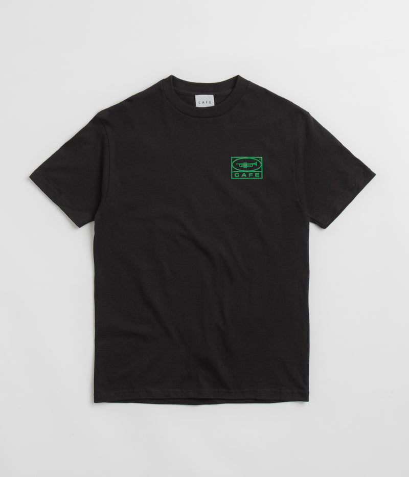 Skateboard Cafe 45 T-Shirt in Black and Forest Green