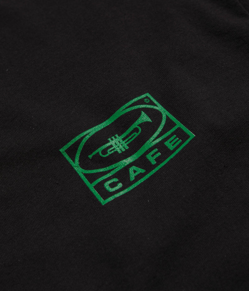 Skateboard Cafe 45 T-Shirt in Black and Forest Green