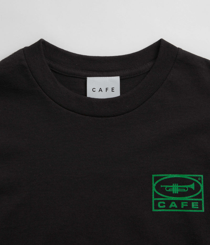 Skateboard Cafe 45 T-Shirt in Black and Forest Green