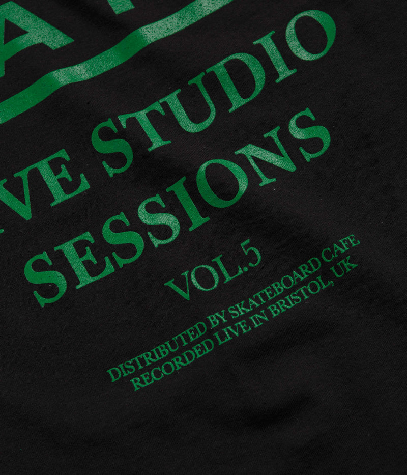 Skateboard Cafe 45 T-Shirt in Black and Forest Green