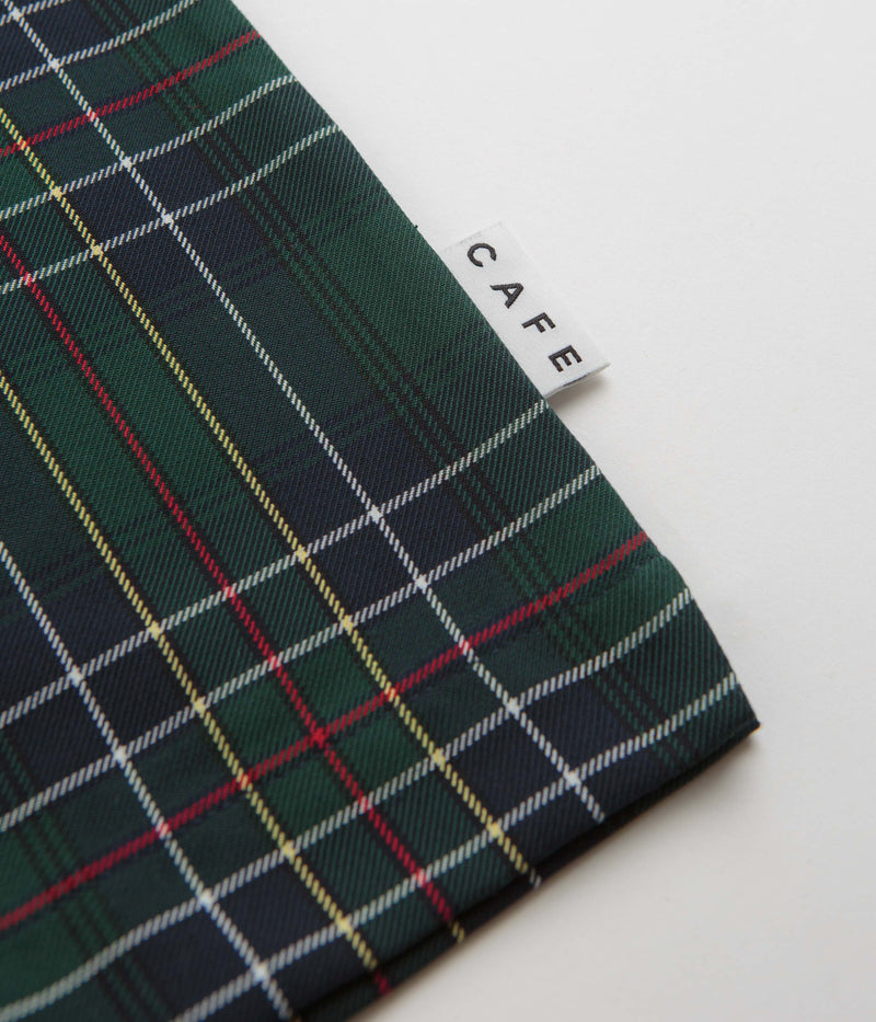 Skateboard Cafe Ogilvie Hunting Tartan Full Zip Shirt in Green and Navy