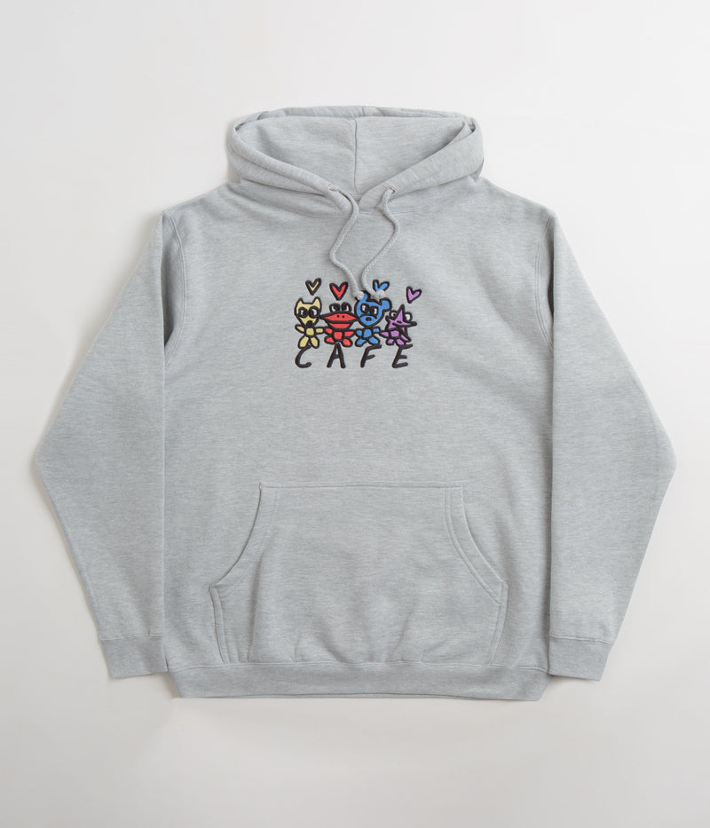 Skateboard Cafe Pals Hoodie in Heather Grey