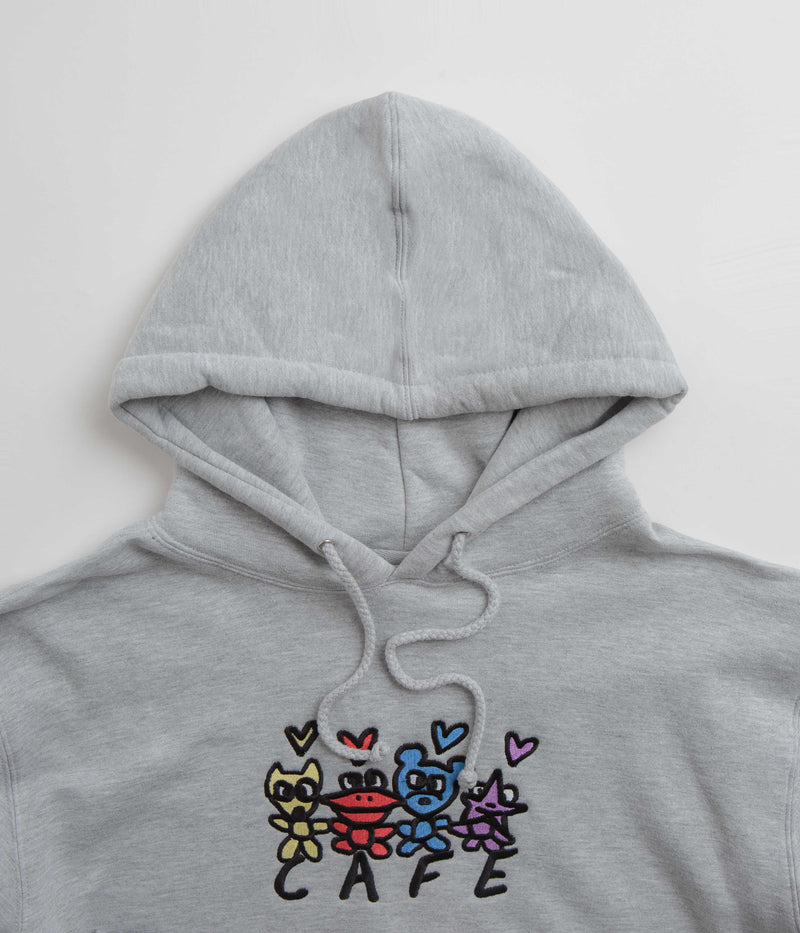 Skateboard Cafe Pals Hoodie in Heather Grey
