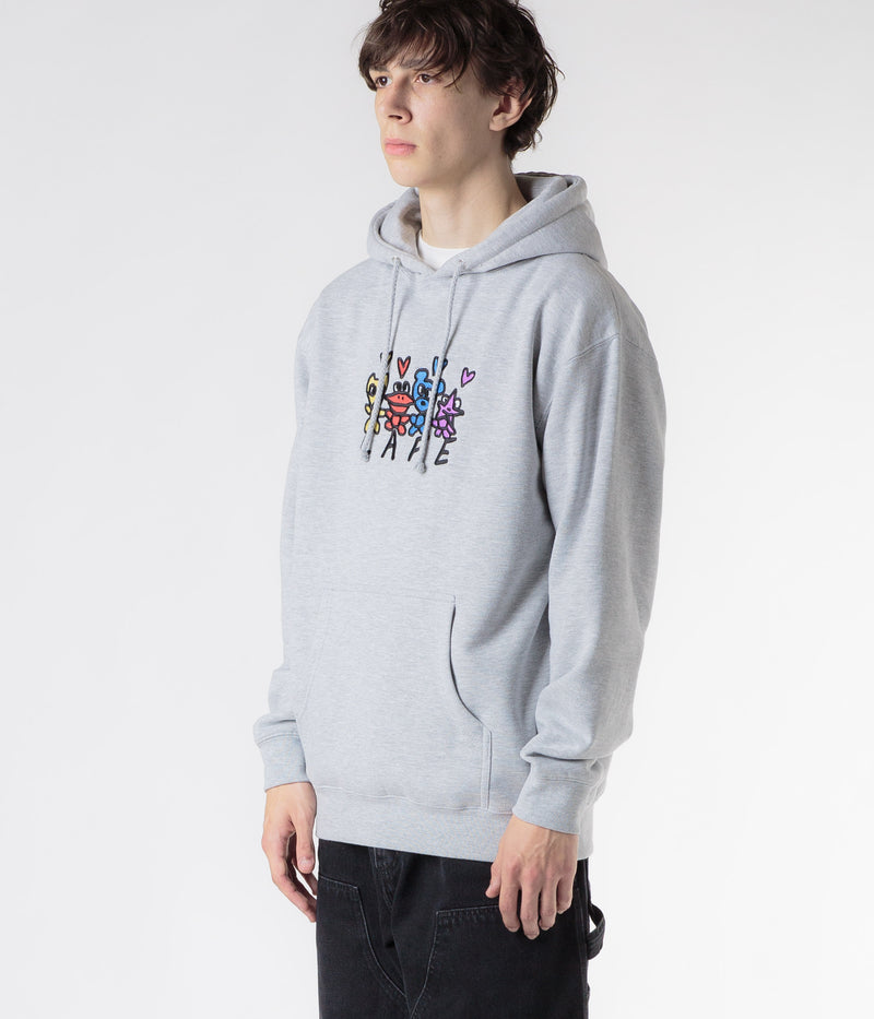 Skateboard Cafe Pals Hoodie in Heather Grey