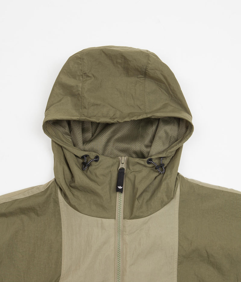 Adidas Skateboarding Anorak Windbreaker in Focus Olive and Orbit Green