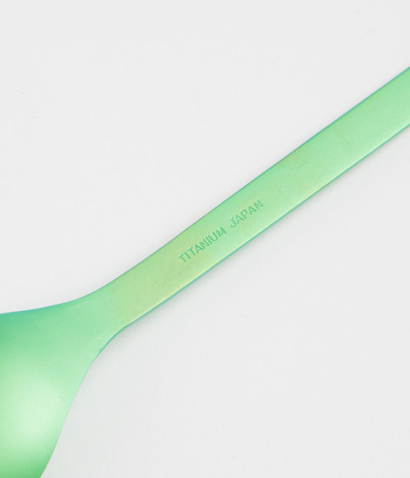 Snow Peak Titanium Spork in Green Anodized