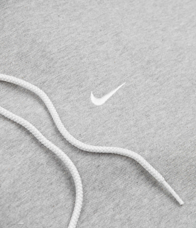 Nike Solo Swoosh Fleece Hoodie in Dark Grey Heather and White
