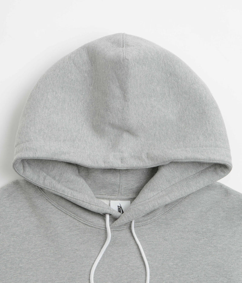 Nike Solo Swoosh Hoodie in Dark Grey Heather and White