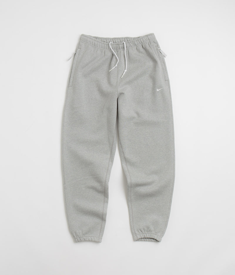 Nike Solo Swoosh Sweatpants in Dark Grey Heather and White