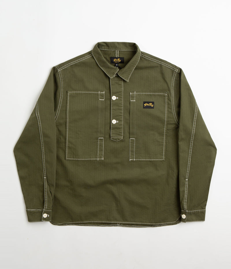 Stan Ray Painters Shirt in Olive Herringbone