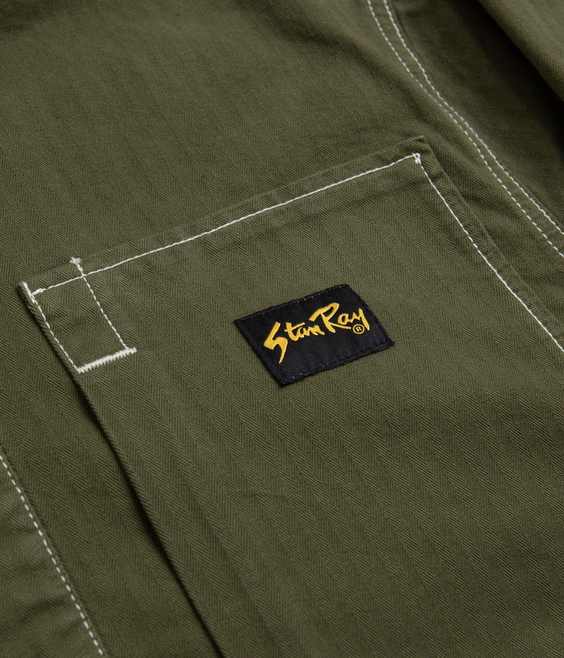 Stan Ray Painters Shirt in Olive Herringbone