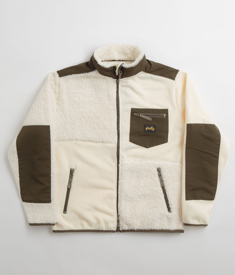 Stan Ray Patchwork Fleece Jacket in Natural and Olive