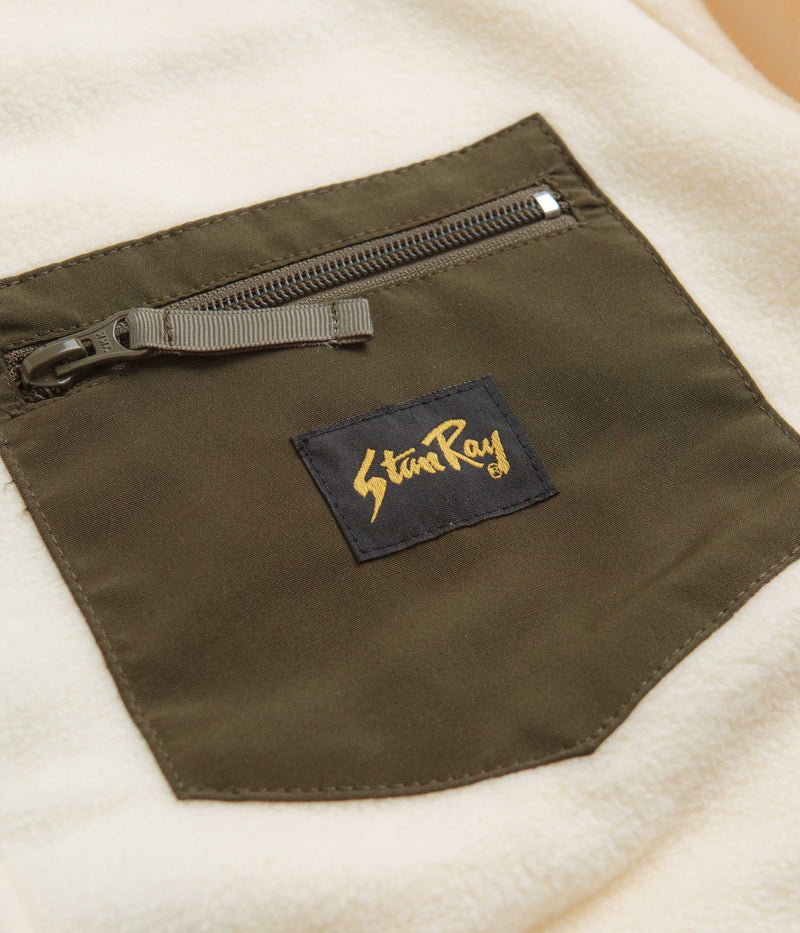 Stan Ray Patchwork Fleece Jacket in Natural and Olive