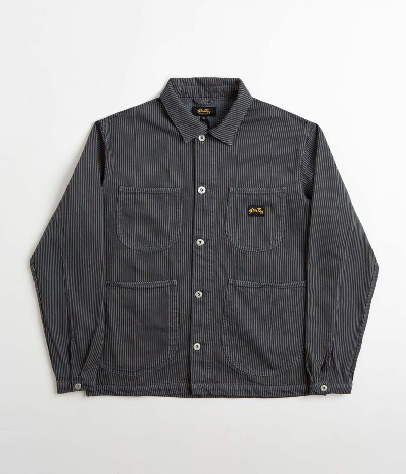 Stan Ray Unlined Coverall Jacket in Black Overdye Hickory