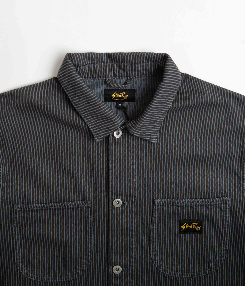 Stan Ray Unlined Coverall Jacket in Black Overdye Hickory