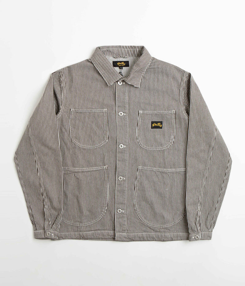 Stan Ray Unlined Coverall Jacket in Hickory Black and Natural
