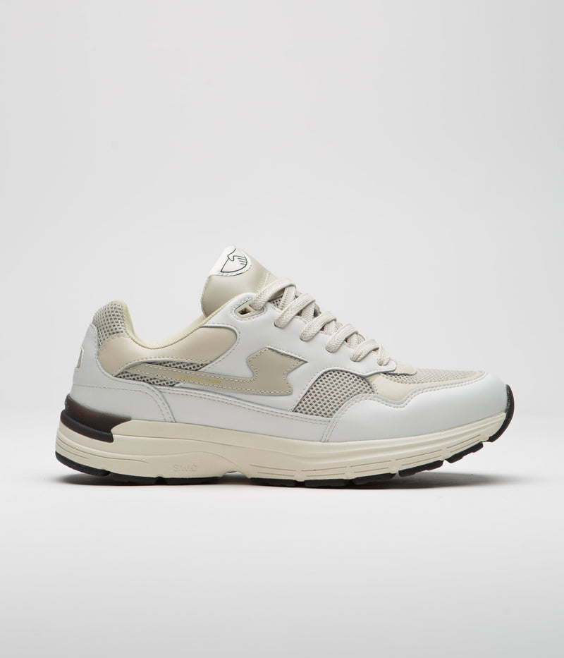 Stepney Workers Club Amiel S-Strike Leather Shoes in White and Ecru