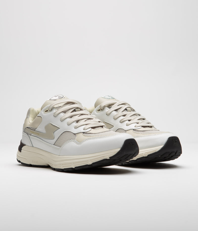 Stepney Workers Club Amiel S-Strike Leather Shoes in White and Ecru