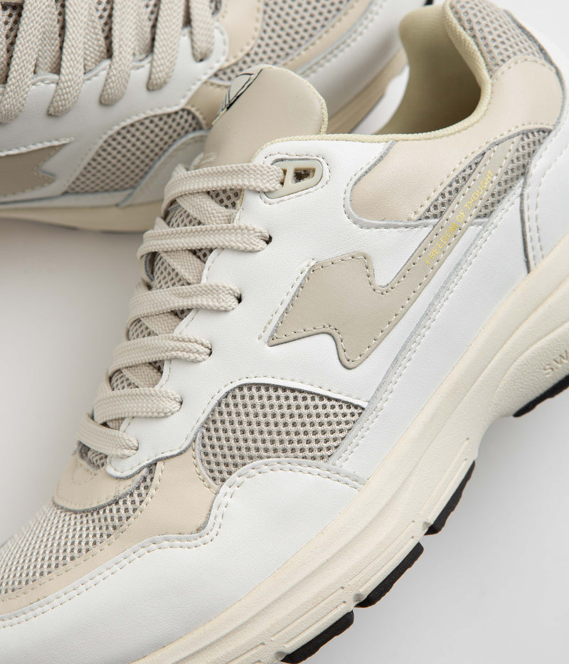 Stepney Workers Club Amiel S-Strike Leather Shoes in White and Ecru