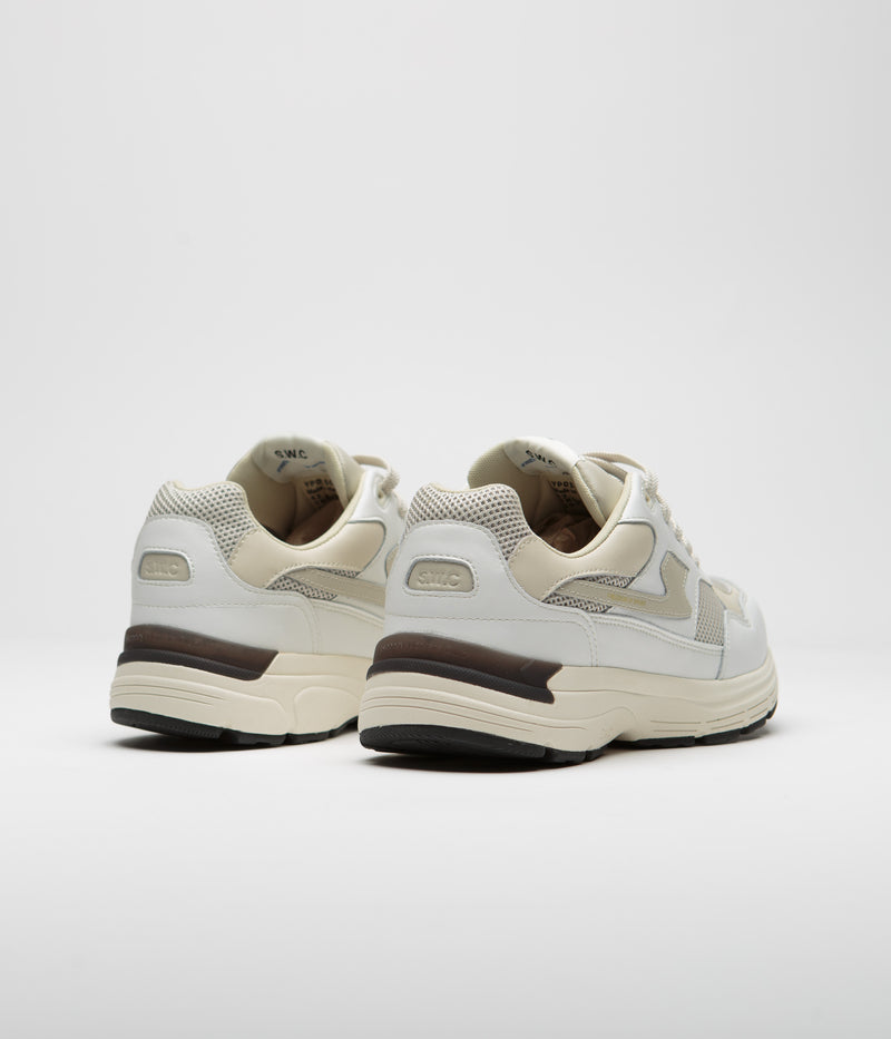 Stepney Workers Club Amiel S-Strike Leather Shoes in White and Ecru