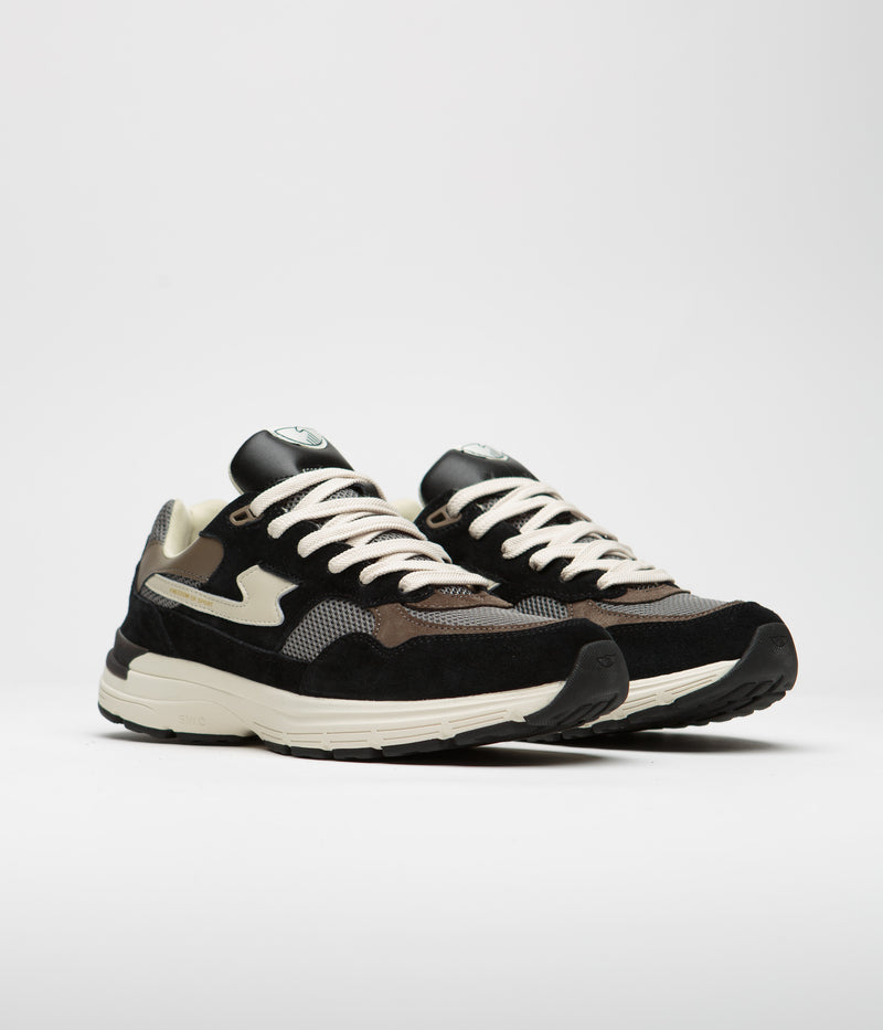 Stepney Workers Club Amiel S-Strike Suede Shoes in Black and Grey