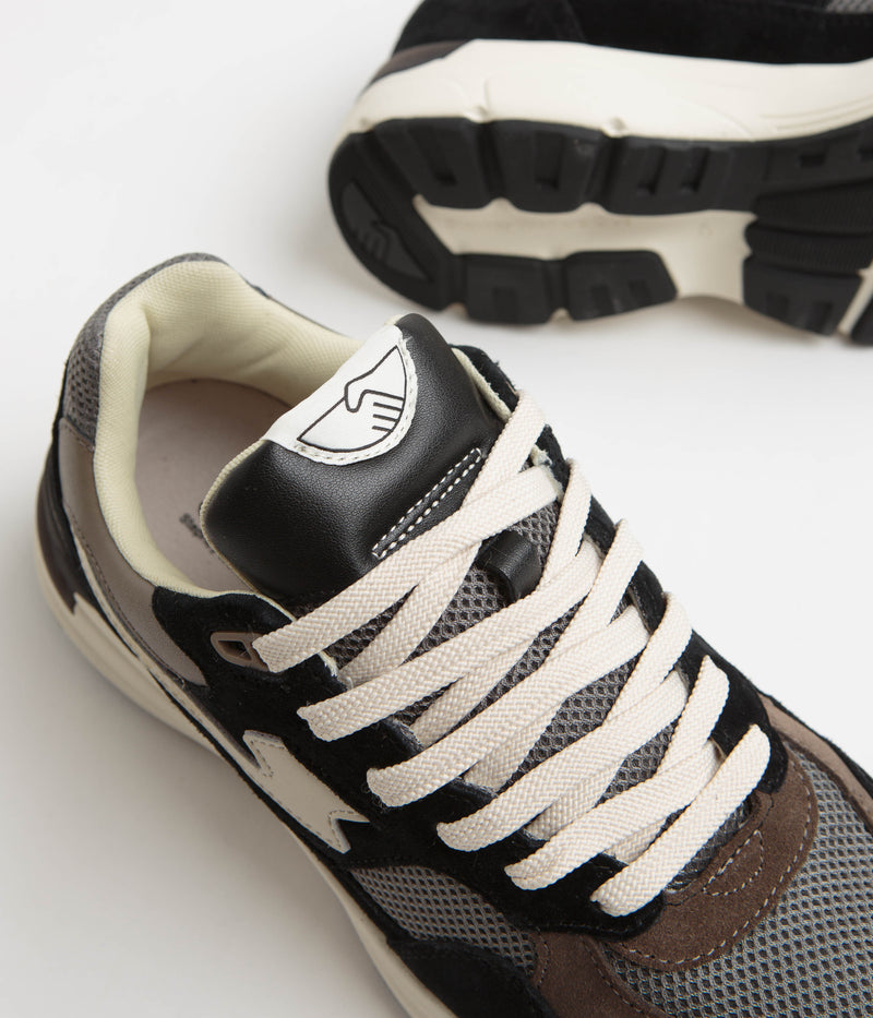 Stepney Workers Club Amiel S-Strike Suede Shoes in Black and Grey