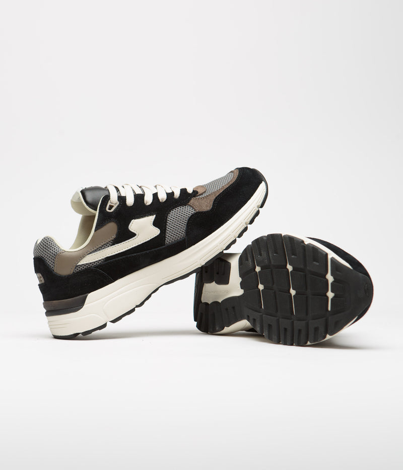 Stepney Workers Club Amiel S-Strike Suede Shoes in Black and Grey