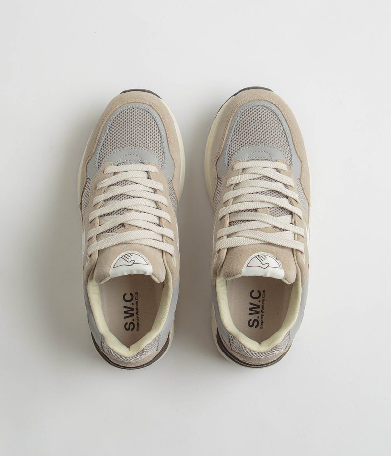 Stepney Workers Club Amiel S-Strike Suede Shoes in Light Grey