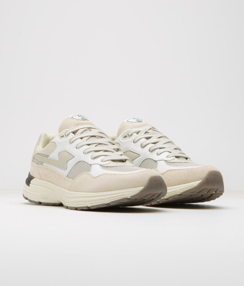 Stepney Workers Club Amiel S-Strike Suede Shoes in White Ecru
